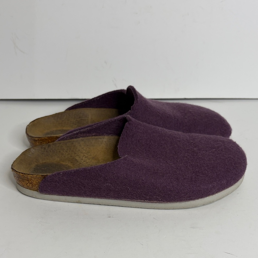 Birkenstock Amsterdam Clogs Womens 37 Purple Wool Felt Slip On Slipper Shoes